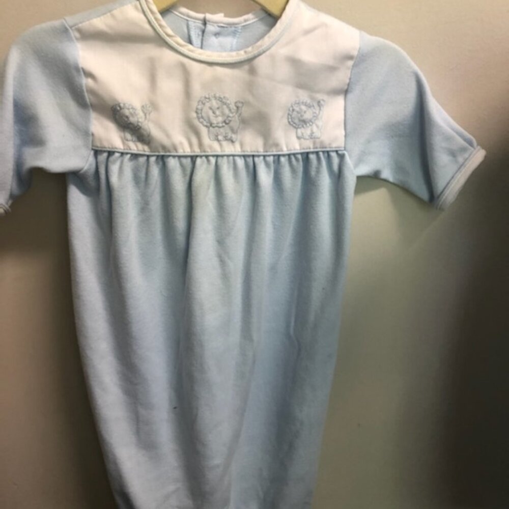 Auraluz infant baby boy blue lion gowns Newborn